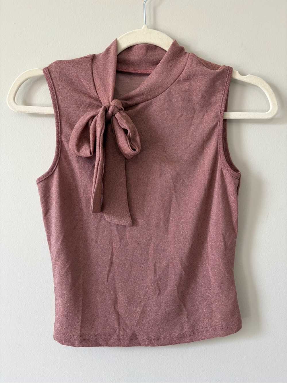 Cider Sleeveless Tie-Neck Tank in Dusty Mauve